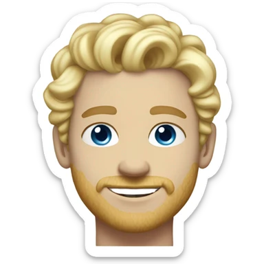 full body light curl blonde 30yo man blue eyed pale skin sticker