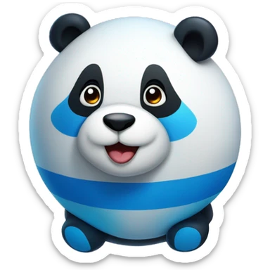 Balão formato de panda com a cor azul sticker