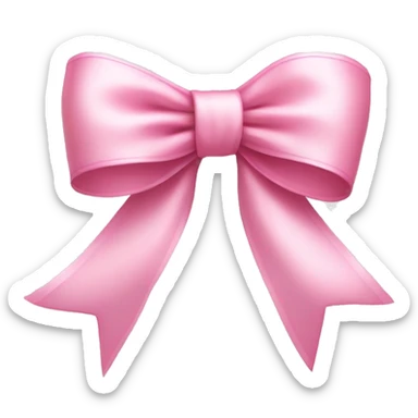 light pink ribbon bow sticker