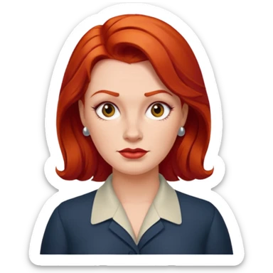 Heavy set mid 50's red hair women sticker