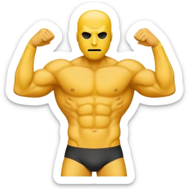 6 pack abs yellow guy no face sticker