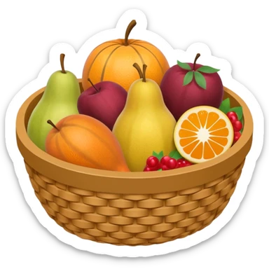 generate an image for fruits basket without handel sticker