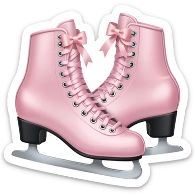 two pastel pink ice skates with bows sticker