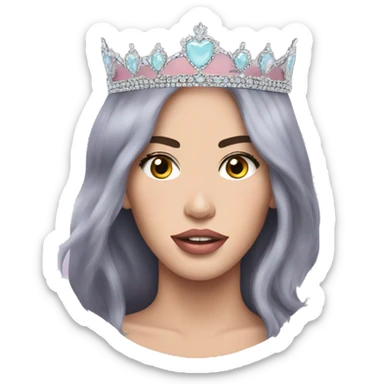 Pastel Megan fox wearing a tiara sticker