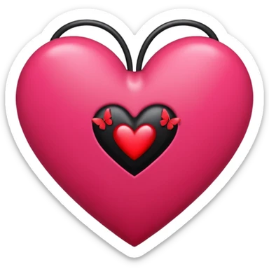 Really cool heart emoji for my sexy girlfriend that’s mainly  red & black. With just super super tiny hot pink butterflies on it.  sticker