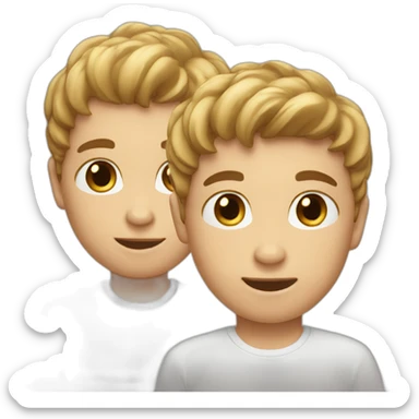 Two kid brothers one with brown hair and one with blonde hair sticker