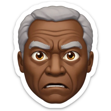 Older black angry  vulture looking to front sticker