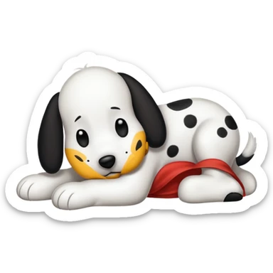 Snoopy acostado en el suelo  sticker