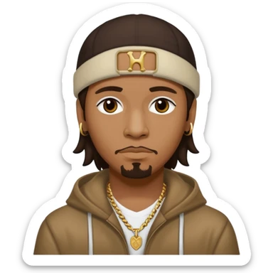 Wish Bone of bone thugs-n-harmony with dark brown hair sticker