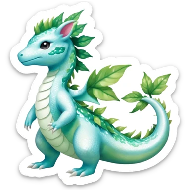Shiny Sparkly beautiful gorgeous ethereal Scaley Exotic Shaymin-Salandit-Aurorus-Dragonair-Fakémon-hybrid-creature (full body) sticker