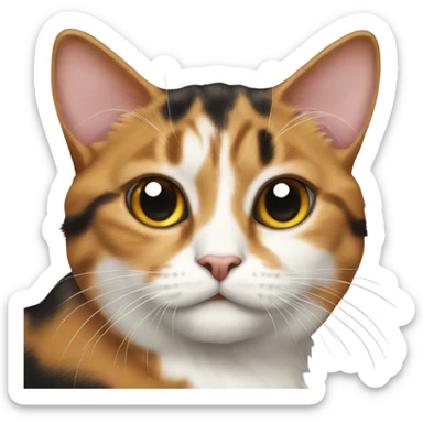 realistic calico tabby cat sticker