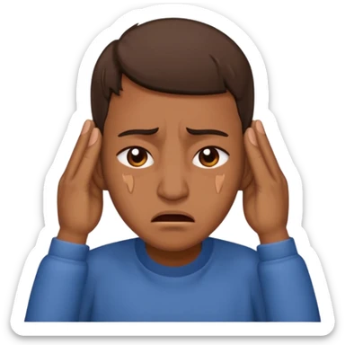 person covering ears, wincing in pain because the sound is terribly loud sticker