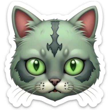 a super cute zombie cat, look sad but not danger sticker
