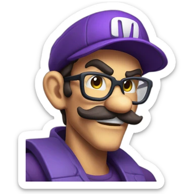 Waluigi sticker