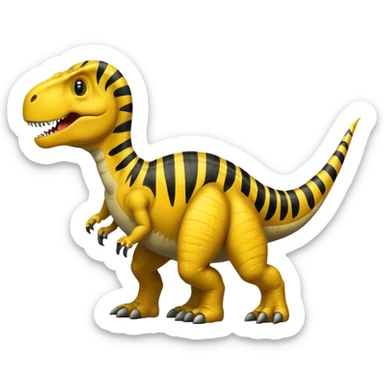 Dinosaurio amarillo con rayas negras sticker