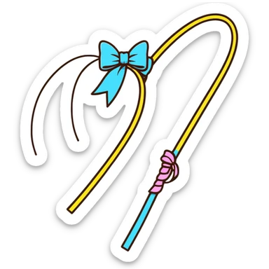 festive easter whip decorated with colorful bows and ribbons sticker