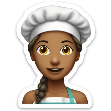 A beautiful girl cooks sticker