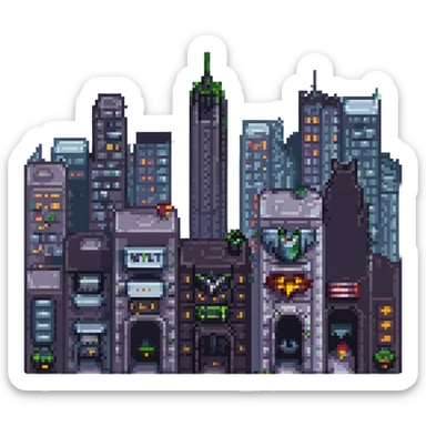 2д дом в стиле gotham city sticker
