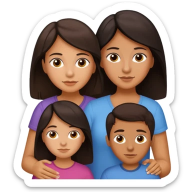 Latin mom with 3 kids. 15 year old girl. 13 year old boy and a 3 year old girl. sticker