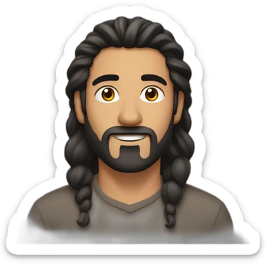 un chaval de 18 años gitano, con barba mal afeitada, granos y el pelo grasiento y la nariz grnade sticker