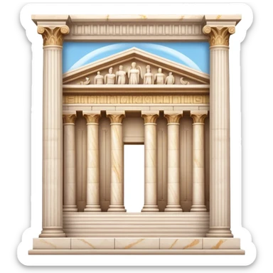 The Library of Celsus Landmark Emoji – Depicting its marble facade, carved columns, and statues. sticker