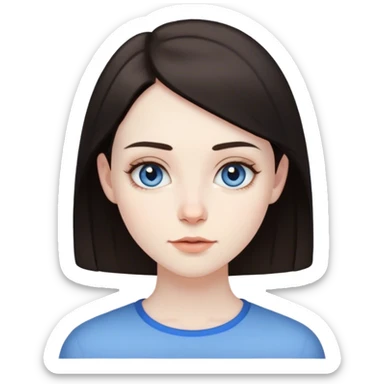 beautiful pale brunette girl with brown eyes and pale man short black hair tiny beard blue eyes sticker