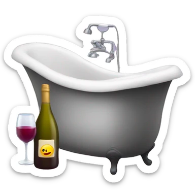 Bath tub with wine  sticker
