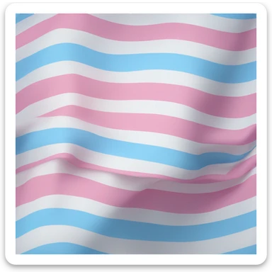 transgender pride flag with five horizontal stripes: light blue, pink, white, pink, and light blue sticker