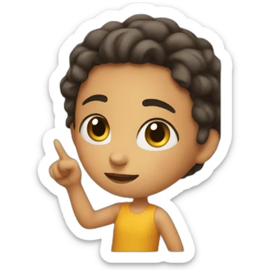 the girl looks in the mirror and points her finger at him. sticker