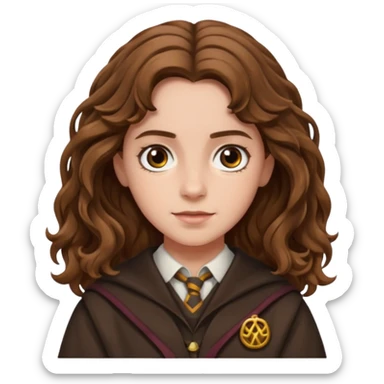 Hermione Granger with wavy hair sticker
