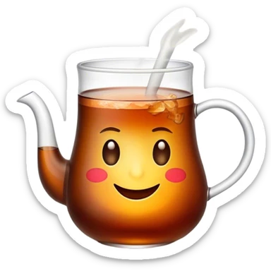 Cinematic Realistic Turkish Tea Pop Culture Emoji, featuring an inviting portrayal of a steaming glass of Turkish tea rendered with rich textures and warm, convivial lighting. sticker