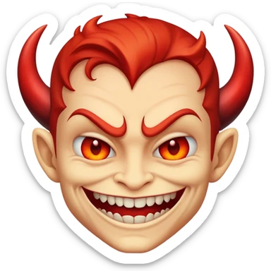 Devilish grin sticker
