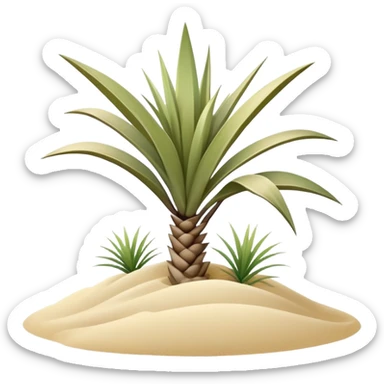 generate realistic detailed yucca in 3d style with sand  sticker