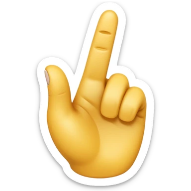 A 3D emoji in iOS emoji aesthetic style of a hand making a trigger-like gesture, with the index finger extended forward and the thumb raised upward, other fingers folded, clean white background, glossy and smooth Apple-style design sticker