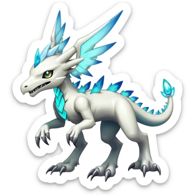 cool edgy cute shiny colorful ethereal legendary godly Archeus-Kyurem-Digimon-Fakemon-animal-hybrid full body sticker