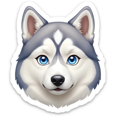 Husky siberian blue eyes on live shopping  sticker