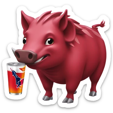 Razorback with Red Bull drink sticker