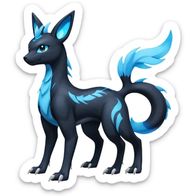 Manectric-Electrike-Lugia-Umbreon-Draco-Fakémon-hybrid-creature (full body), 4 legs sticker