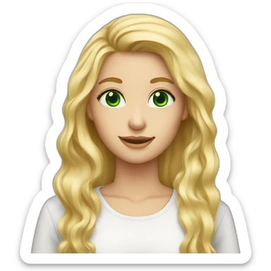 Blonde Long hair girl green eyes baking sticker