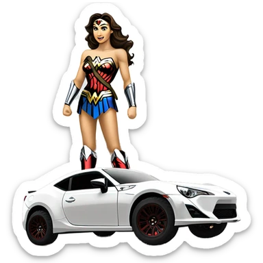 Linda Carter’s Wonder Woman Long wheelbase widened Scion FR-S off road desert race car sticker