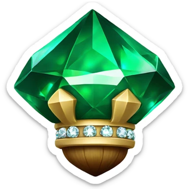 sparkling emerald Acorn like diamond sticker