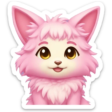 Anthro Shiny Pastel Pink Gradient Anime Chibi Fakémon Fur Sona sticker