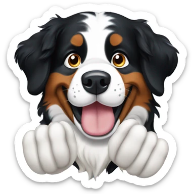 Bernese mountain dog paw waving sticker