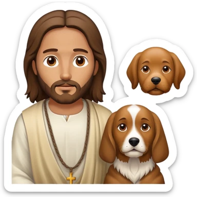 Jesus and a dog sticker