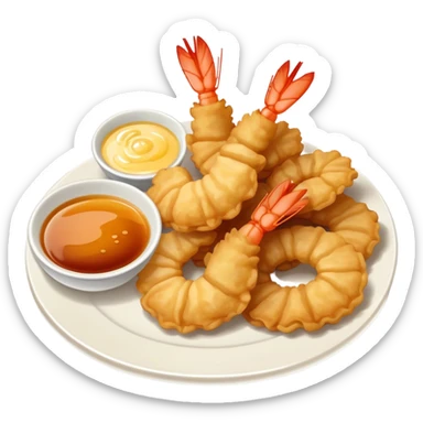 Plate of tempura shrimp  sticker