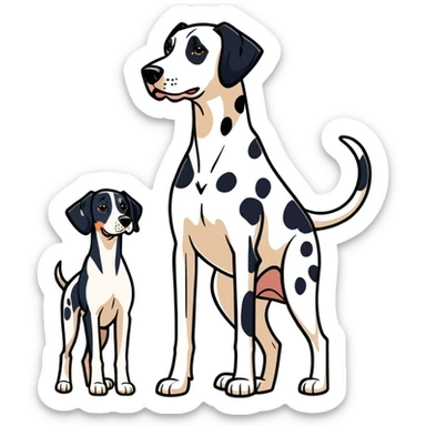 Dalmatian And Dobermann together sticker