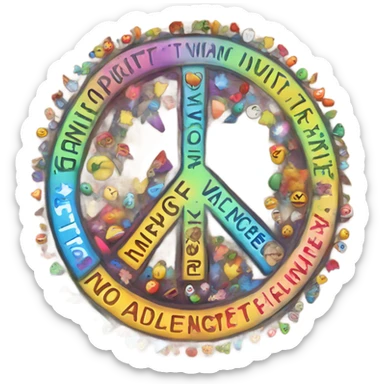 no violence protest sign  sticker