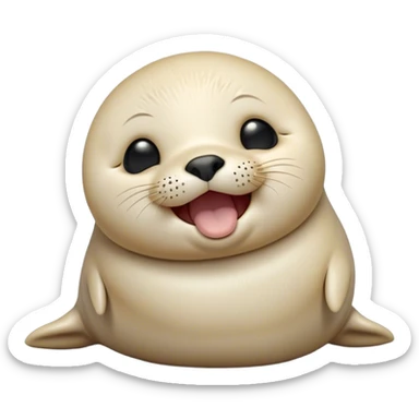 Cinematic Cute Yawning Baby Seal Portrait Emoji, Head tilted slightly with a dramatic, wide-open yawn, showcasing a chubby, tender body with half-closed, drowsy eyes and a relaxed, slightly open mouth, Simplified yet irresistibly adorable features, highly detailed, glowing with a soft, cozy arctic glow, high shine, relaxed yet expressive, stylized with a dash of playful polar charm, soft glowing outline, capturing the essence of a drowsy yet affectionate baby seal that appears ready to stretch and yawn its way out of the screen! sticker