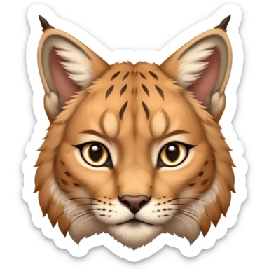 A high-resolution photo-realistic digital illustration of a majestic lynx, chest upward A high-resolution, photo-realistic digital illustration of a majestic young Eurasian lynx, shown from the shoulder upwards with markings sticker