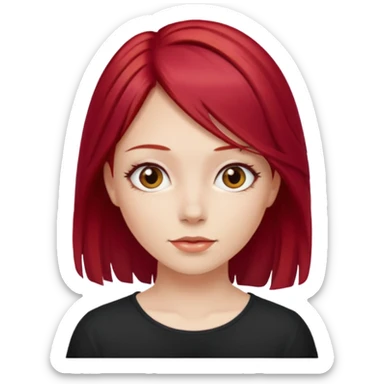 girl with cherry red hair long  sticker